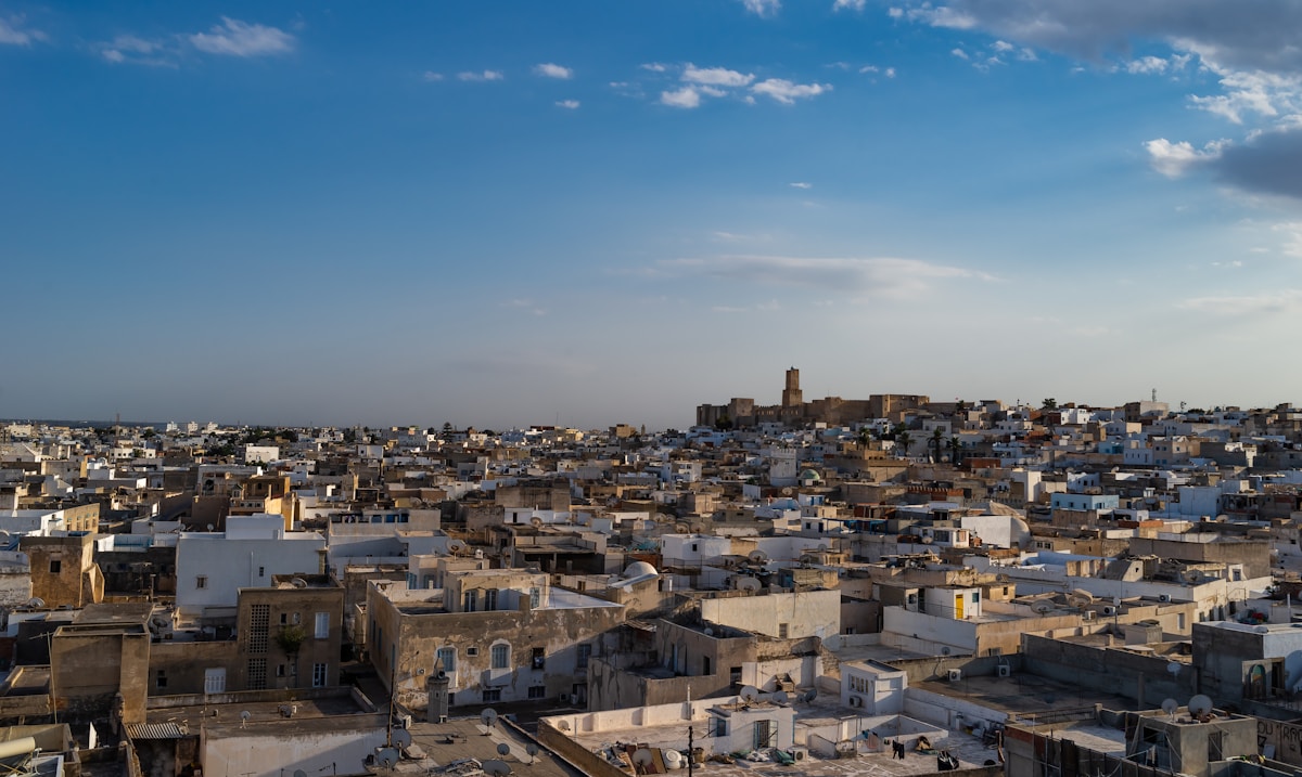 Panoramic view over the Sousse medina rooftops, Tunisia