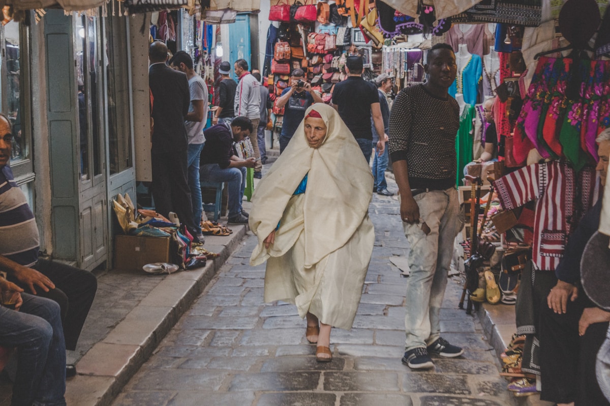 Walking through the medina of Tunis, Tunisia