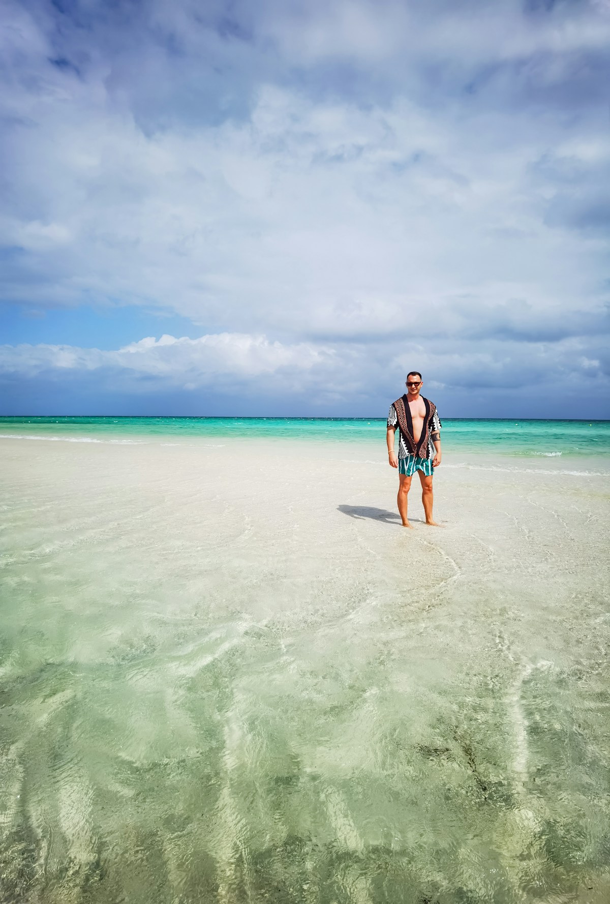 Crystal-clear turquoise water and white sand beach on Djerba island, Tunisia