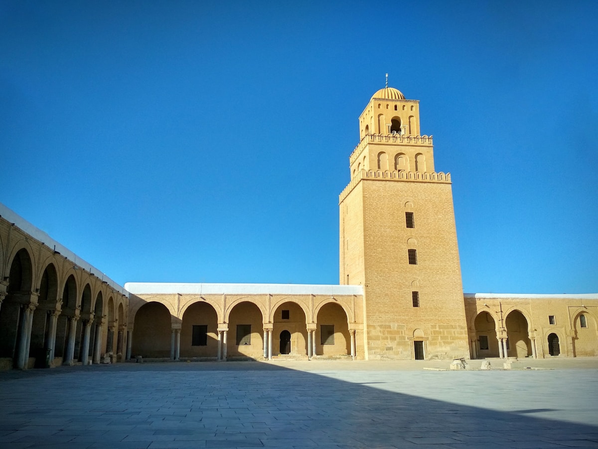 The Great Mosque of Kairouan courtyard and minaret — a winter visit to Tunisia